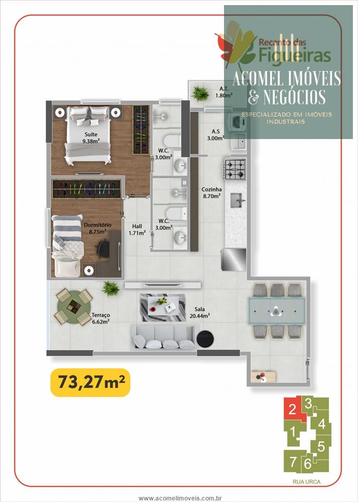 Apartamento à venda com 2 quartos, 67m² - Foto 7