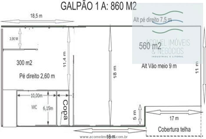 Depósito-Galpão-Armazém para alugar, 860m² - Foto 4